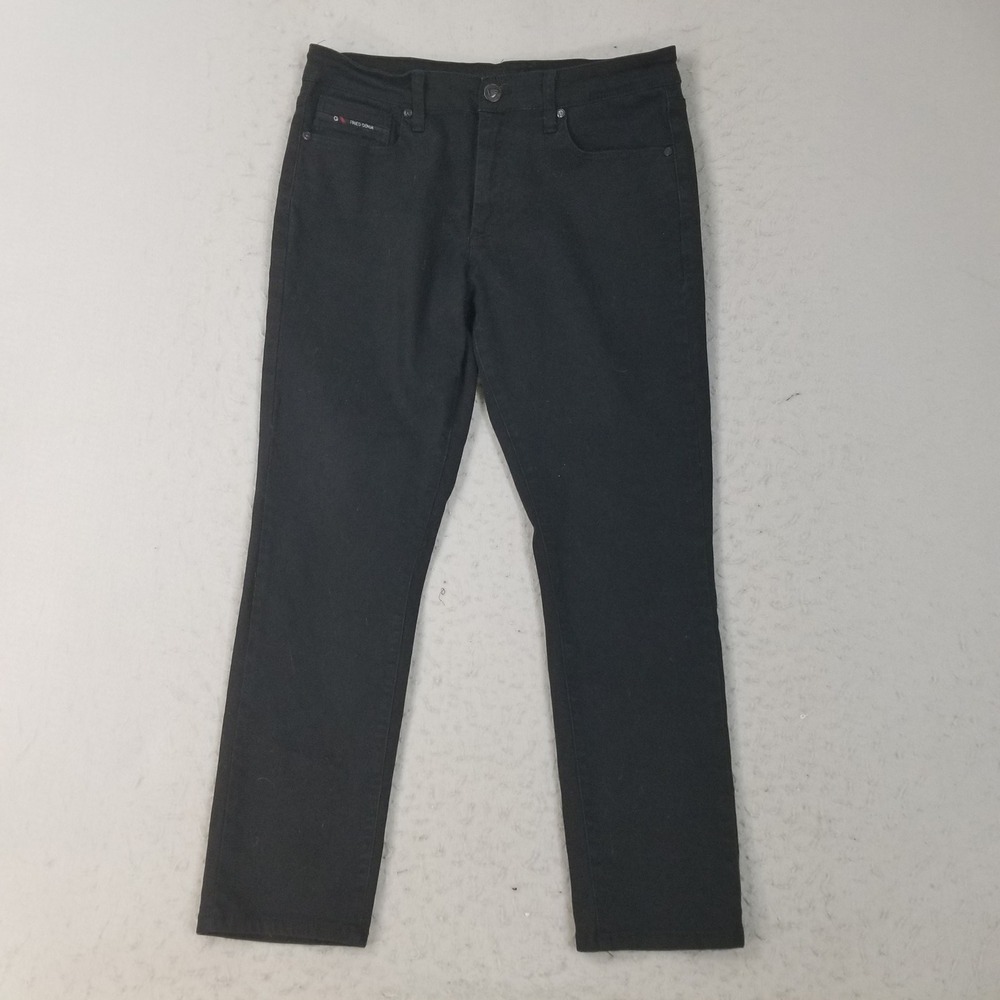 Fried Denim Jeans Men 34x30 Black Slim Fit Moto Back Pocket Stretch Casual